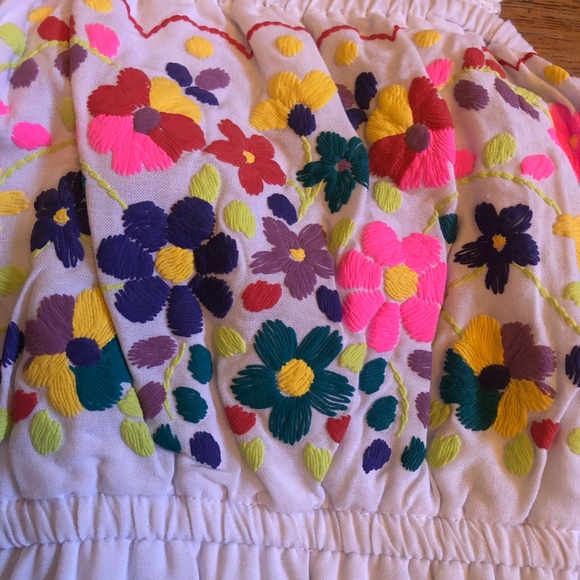 D-Signed sundress with flowers and lace Sz Large - Picture 4 of 10